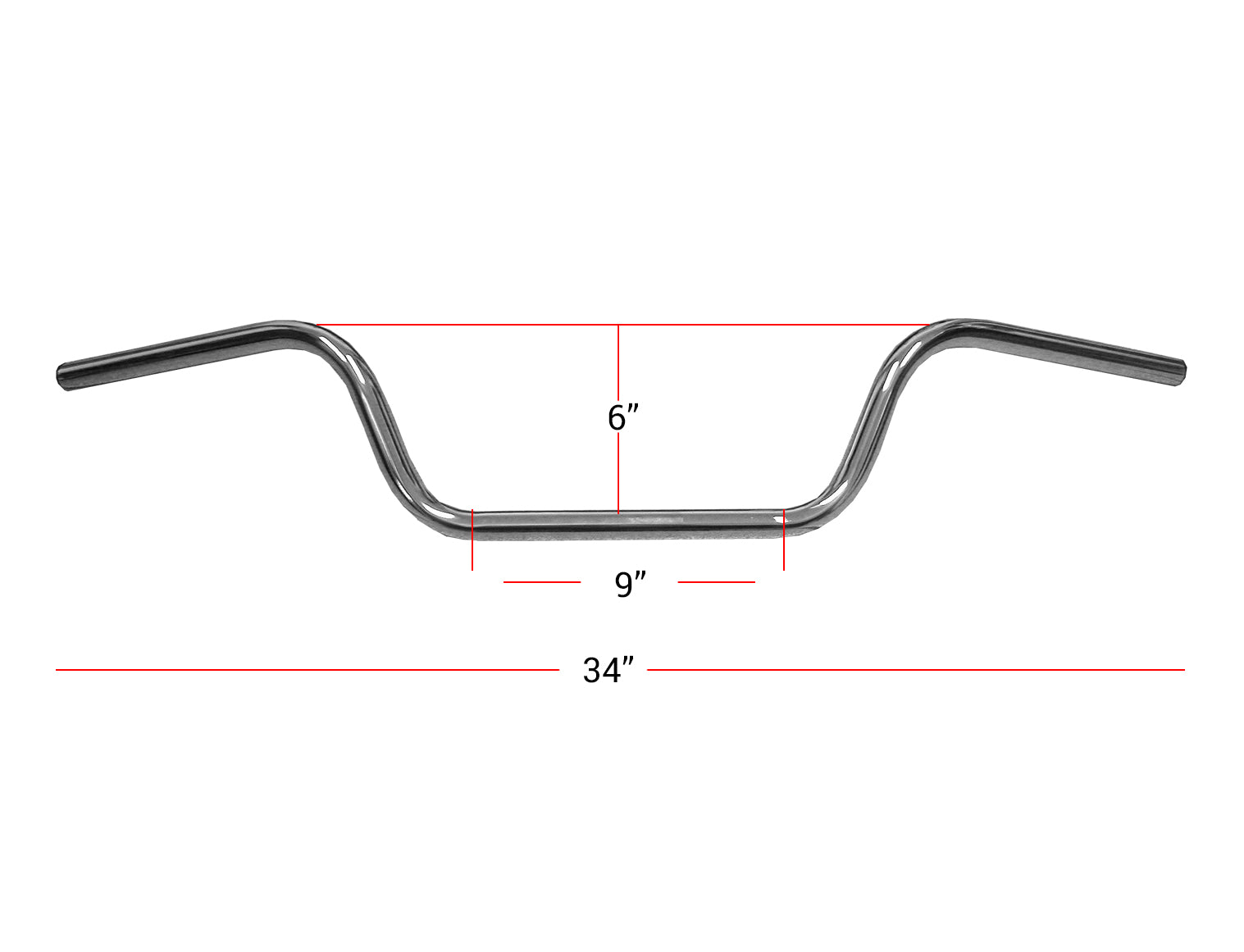 7/8" Chrome Western 6" Rise Handlebar