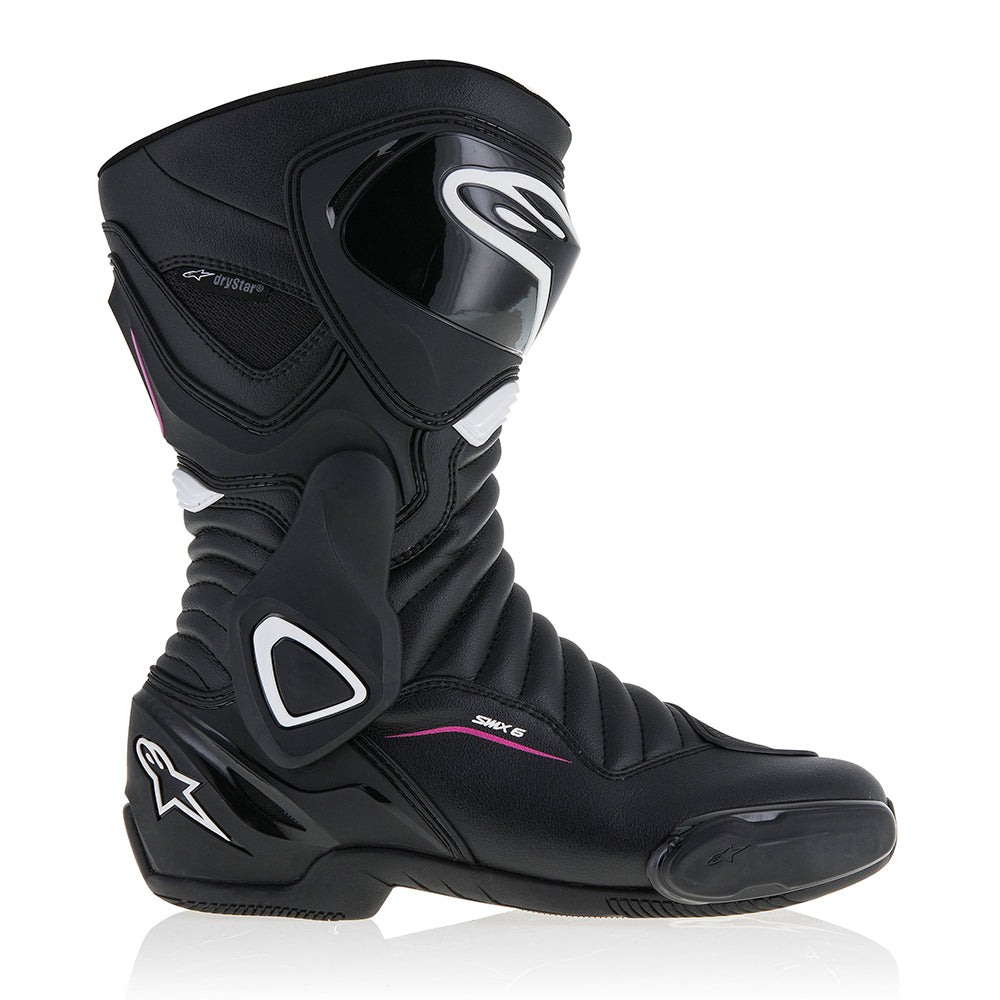 Alpinestars Stella SMX 6 v2 Motorcycle Boots Drystar Black White & Fuchsia