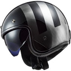 LS2 OF601 Bob Lines Black Jeans Open Face Motorcycle Helmet