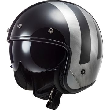 LS2 OF601 Bob Lines Black Jeans Open Face Motorcycle Helmet