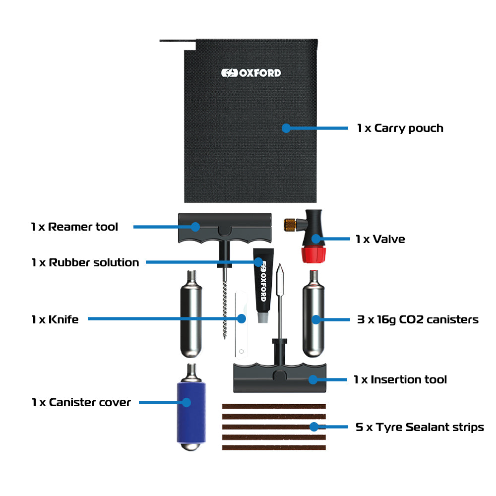 Oxford CO2 Tyre Repair Kit