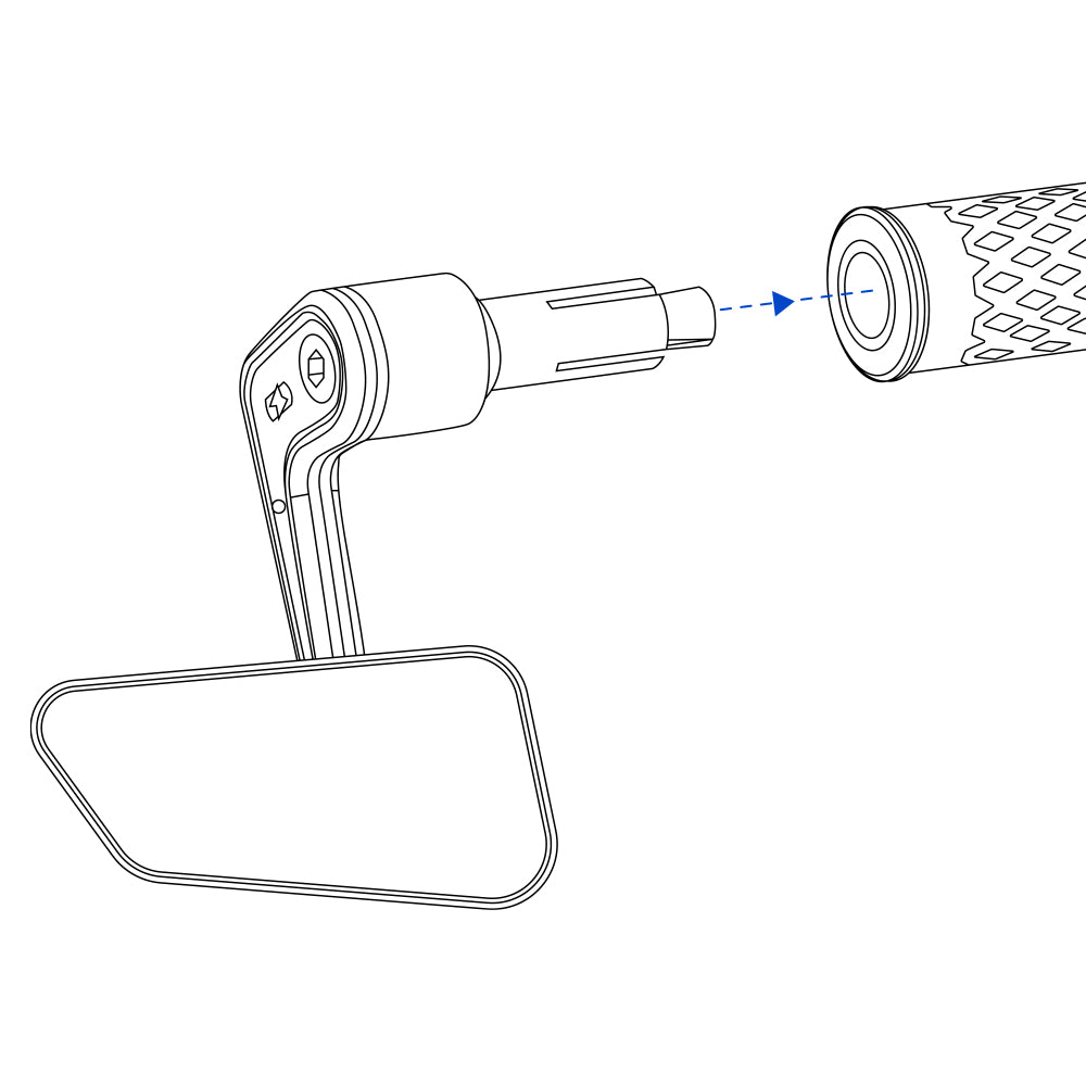 Oxford Horizon Bar End Mirror - Left