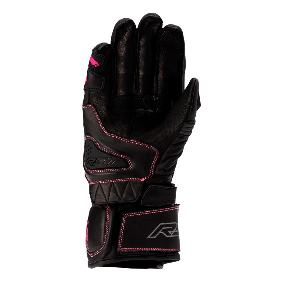 RST S1 CE Ladies Motorcycle Gloves - Black/Neon Pink