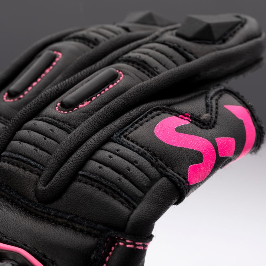 RST S1 CE Ladies Motorcycle Gloves - Black/Neon Pink