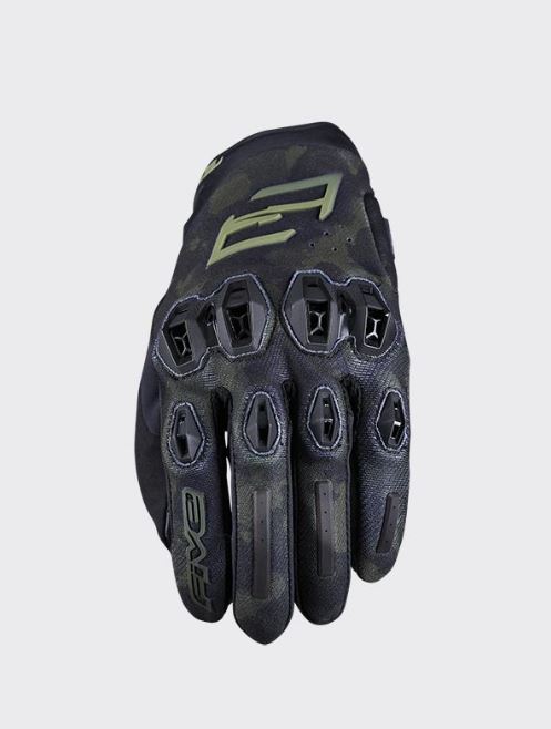 Five Stunt Evo2 Motorcycle Gloves Khaki/Camo