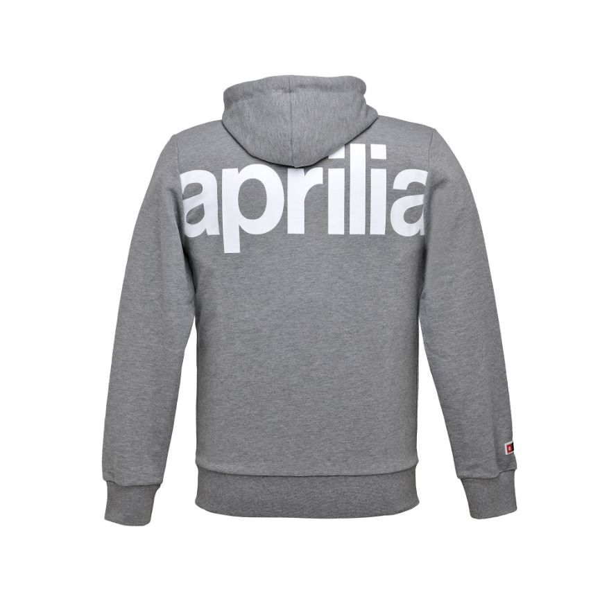 APRILIA WIDE PRINT FLEECE HOODIE – GREY