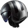 LS2 OF601 Bob Lines Black Jeans Open Face Motorcycle Helmet - Image 3