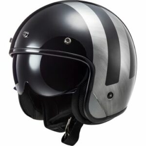 LS2 OF601 Bob Lines Black Jeans Open Face Motorcycle Helmet