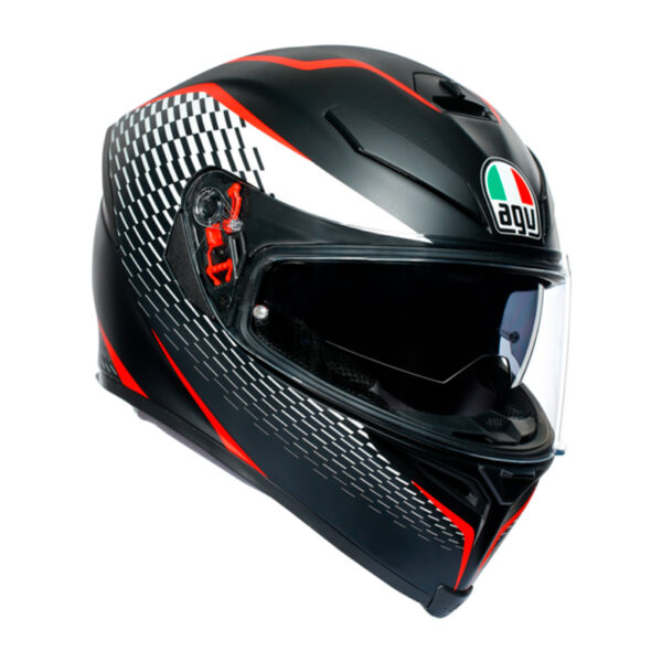 AGV K5-S BLACK/WHITE/RED HELMET