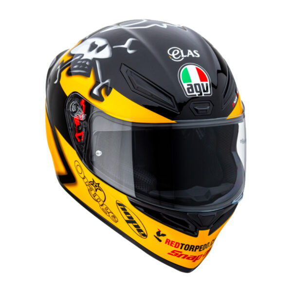 AGV K1 GUY MARTIN YELLOW AND BLACK MOTORCYCLE HELMET