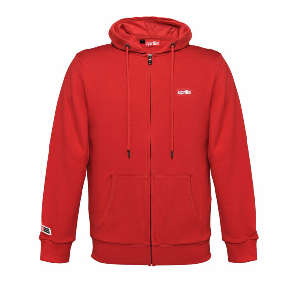 APRILIA WIDE PRINT FLEECE HOODIE – RED