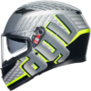 AGV K3 FORTIFY GREY/FLUO MOTORCYCLE HELMET - Image 4