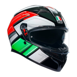 AGV K3 BLACK/ITALY FLAG HELMET