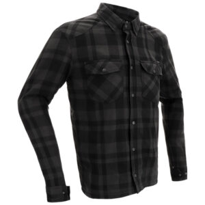 RICHA MEN'S FOREST CHECK MOTORCYCLE SHIRT - BLACK/GREY