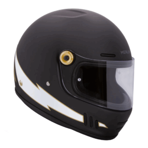 Merlin Revival Vintage Flash Matt Black Motorcycle Helmet